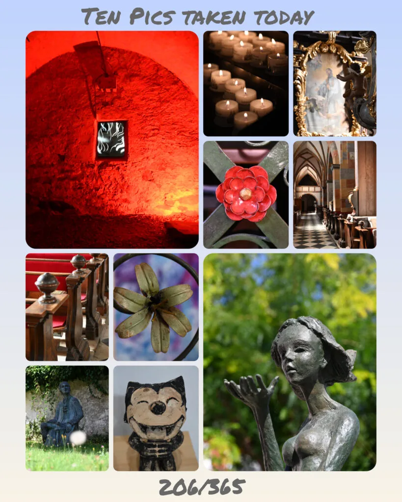 Lexe · Ten pics taken today – Collage: Die meisten Fotos sind bei der Pfarrkirche St. Salvator und Allerheiligen/Stift Millstatt entstanden. Die Ausstellung "das TIER. und wir / animality" haben wir uns auch angeschaut. Kostenlos und empfehlenswert.