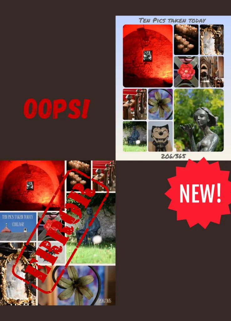Lexe · Ten pics taken today – Collage: Oops!