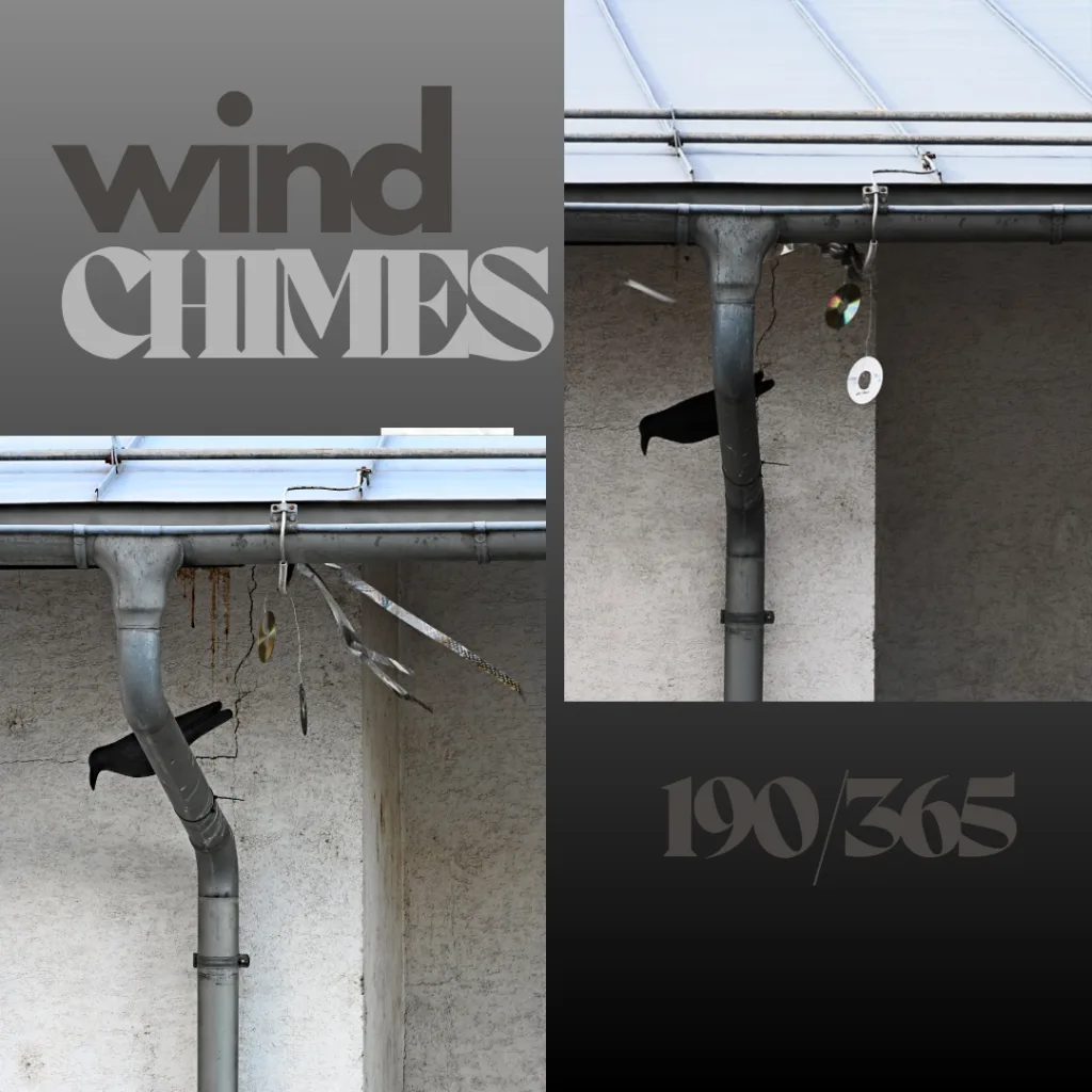 Lexe · Wind chimes: Schön ist mein Windspiel definitiv nicht, dient ja auch der Vogelabwehr am Haus gegenüber. Aber ich musste immerhin nicht weit gehen und es macht keine nervigen, creepy Geräusche (ich habe da immer Horrorfilm-Assoziationen wie beim Eiswagen). Ich hätte es gerne mit mehr Sonne fot