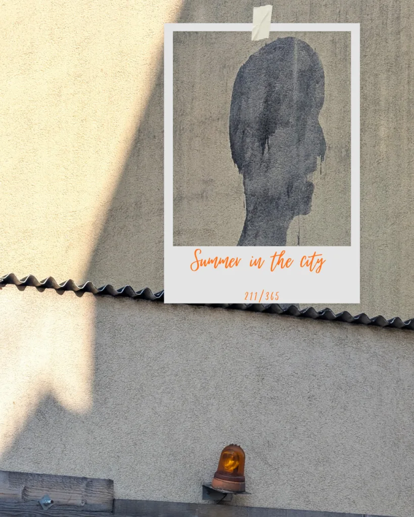 Lexe · Summer in the city: 35 Grad am Meer und 35 Grad bei der Arbeit sind zwei völlig unterschiedliche Temperaturen. Ich hasse Hitze. Und es gibt nix Schlimmeres als Hitze in der Stadt. Da schwitzen sogar die Graffitis. Der ursprüngliche Plan für dieses Foto war eine Wasser-Silhoutte am Balkonboden
